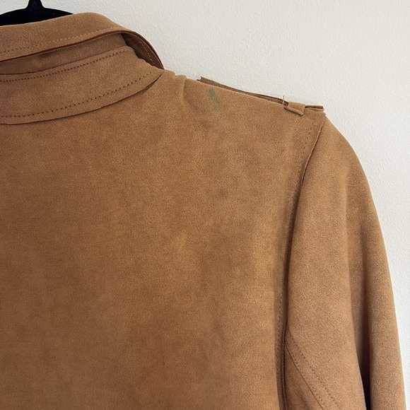 Tahari Faux Suede Open Belted Trench Coat - Picture 8 of 12